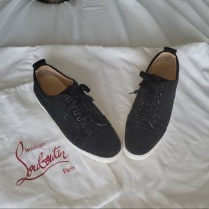 Mens Christian Louboutin junior strass flat black